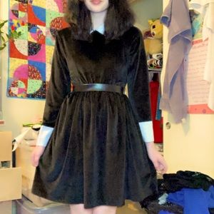 Black collared dress